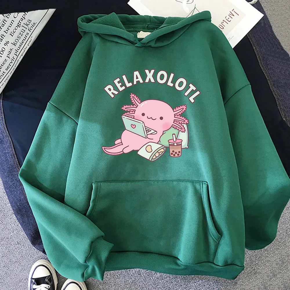 Women s Hoodies Sweatshirts Axolotl Boba Milk Tea Korean Style Women Clothes Kawaii Sweatshirt Vintage Cartoon Graphic Hoodie Harajuku Sudaderas 23100