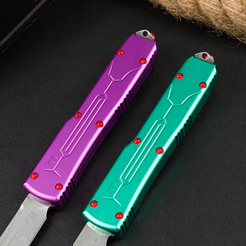 High End Knife D2 Stone Wash Blade Aviation Aluminum Handle Outdoor Camping Hiking Survival Tactical Knives with Nylon Bag