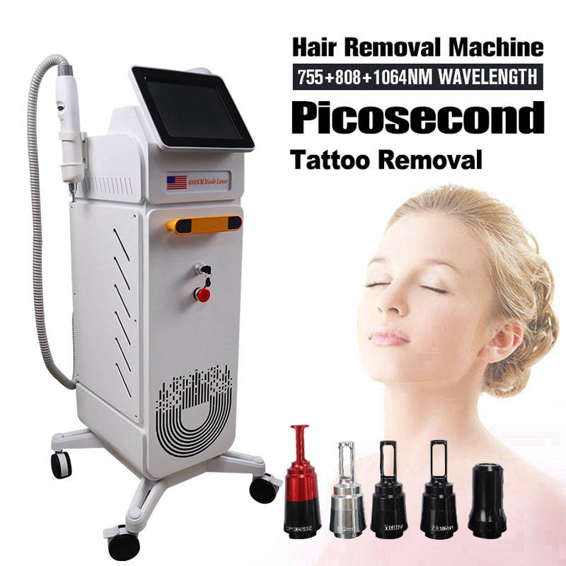 Hot Selling 2 in 1 Laser Machine Diode Laser Hair Removal Machine Beauty Equipment Epilator Washing Tattoo Picosecond Freckle Removal