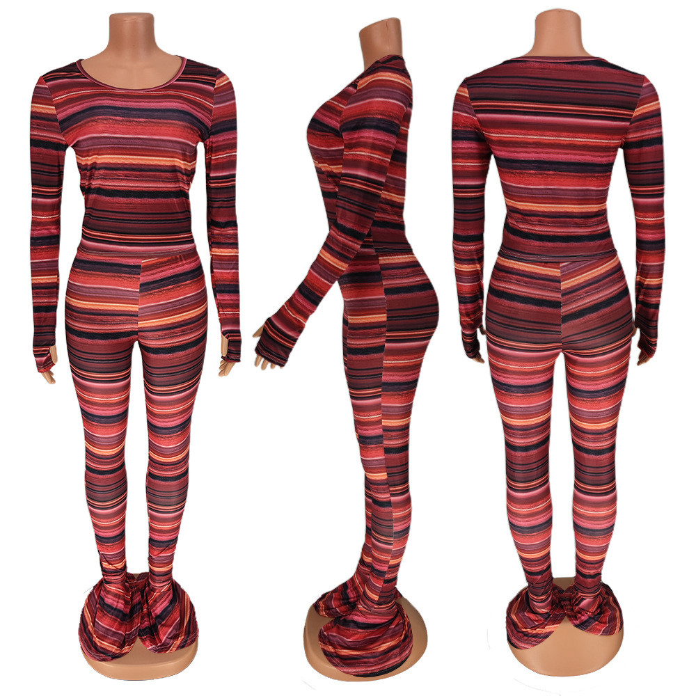 NEW Designer Tracksuits Women Outfits Two Piece Sets Fall Winter Long Sleeve Pullover Sweatshirt and Stacked Pants Sweatsuits Bulk Wholesale Clothing 