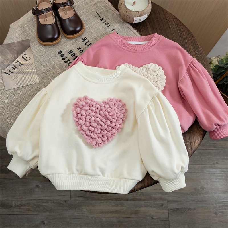 Hoodies Sweatshirts Girls T shirts 2023 Autumn Winter Sweater for Kids 3D Love Children Toddler Pullover Long Sleeve Baby Tops Outfits 231007