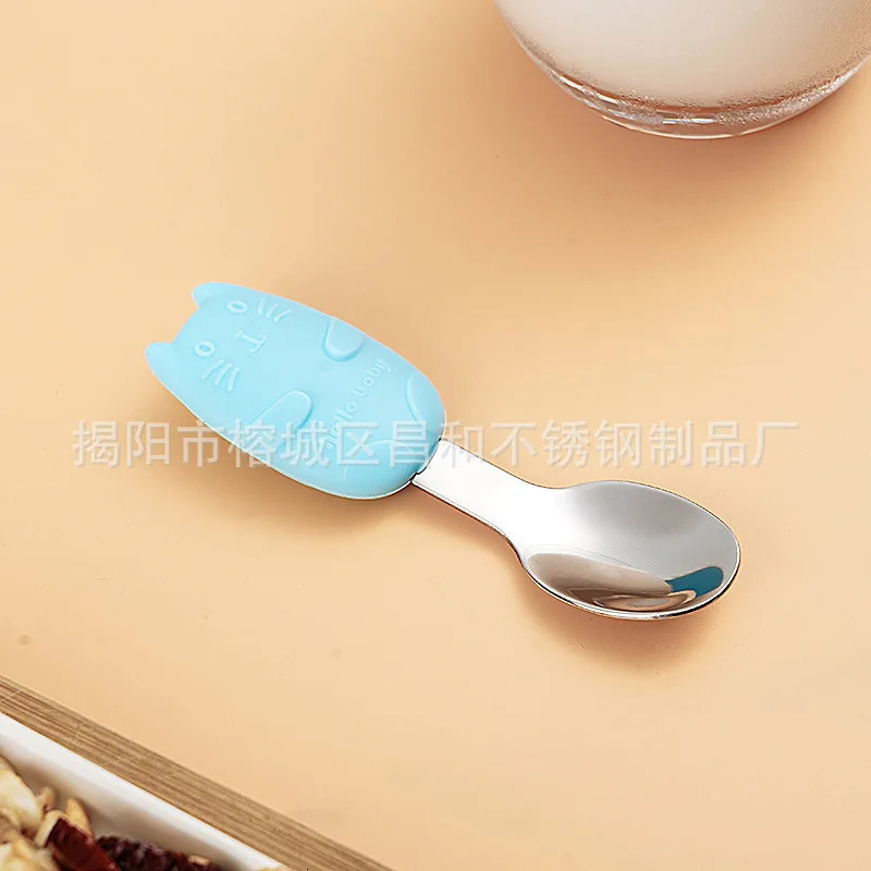 Cups Dishes Utensils Children Learn To Eat Training Tableware Baby Cute Stainless Steel Spoon Fork Toddler Kicthen Utensils Bebe Gadgets Spork Foon 23