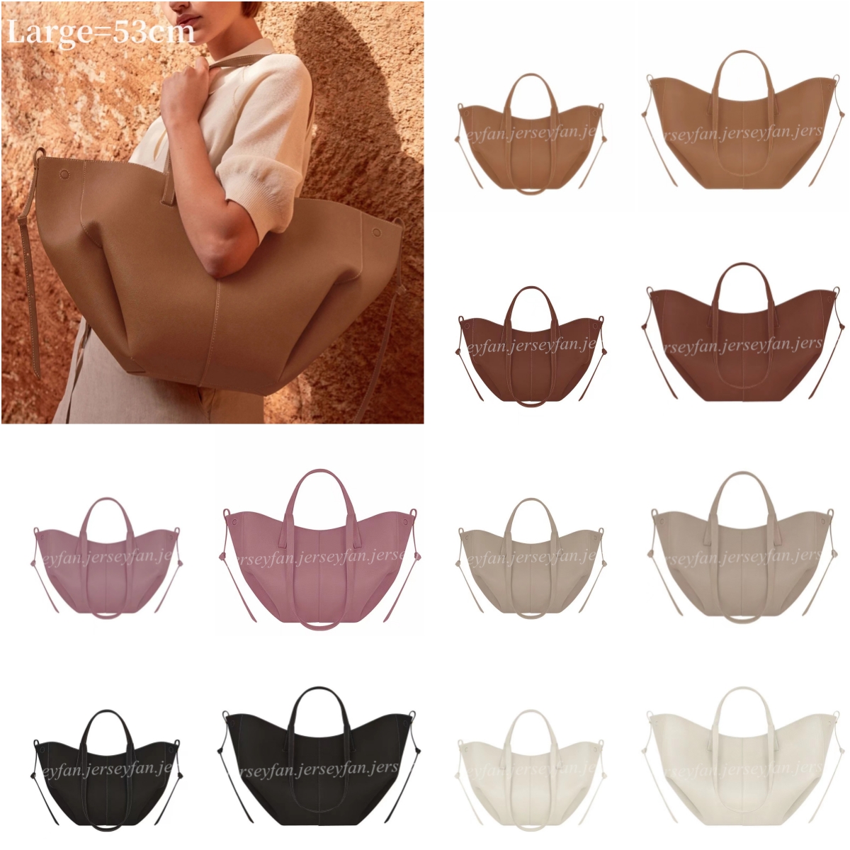 Women Tote Bag Handbag 42cm/53cm Shoulder Bags Extra Small Bag Full Grain Textured Leather With Dust Opp Bag