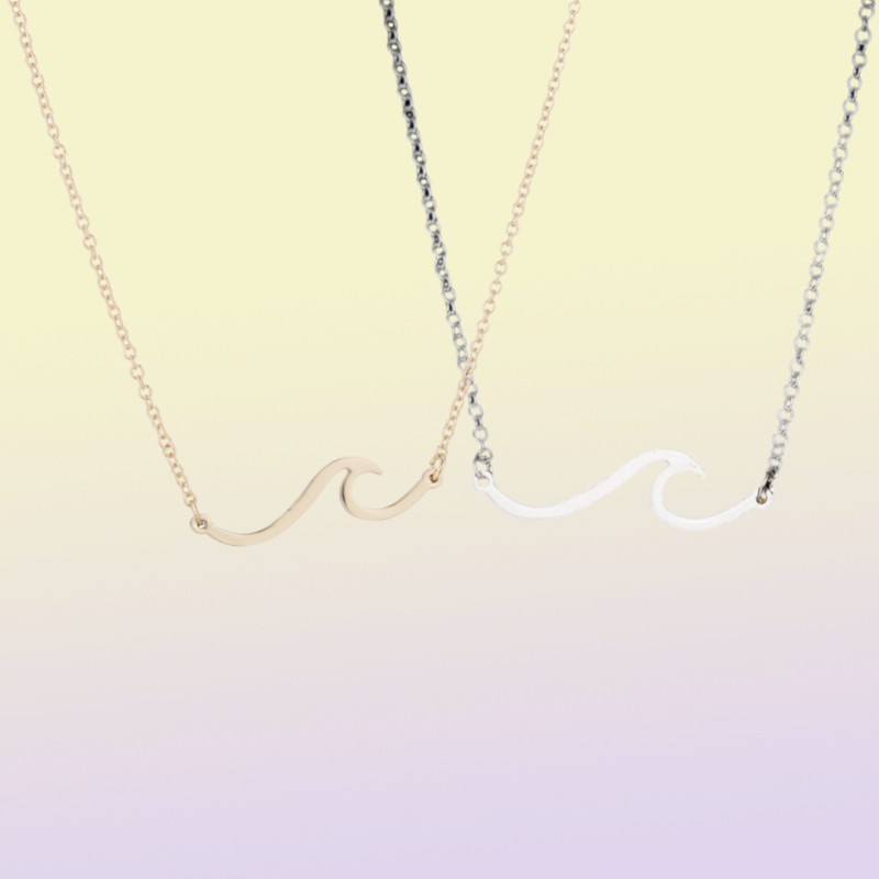 European and American jewelry long wave necklace only beautiful waves waves pendant clavicle chain beach surfers friend gifts88991