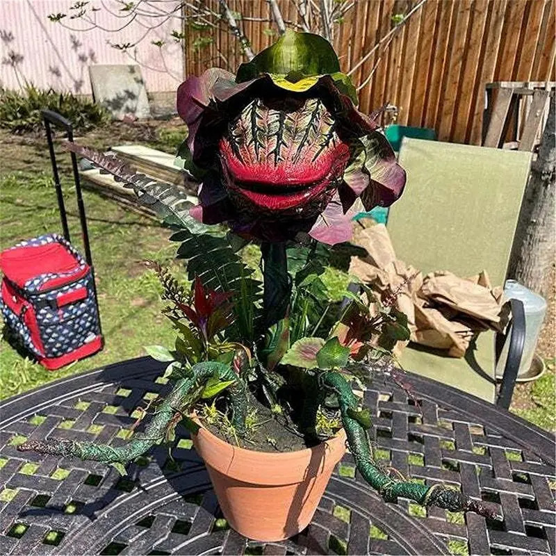Decorative Objects Figurines Halloween Resin Audrey II Piranha Plant Decoration Pop Movie Little Shop Of Horrors Statues Figurine Garden Sculpture 231