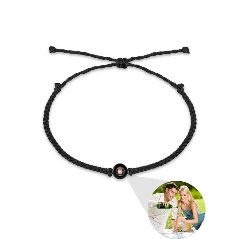 Charm Bracelets Circle Po Bracelet Projection Bracelets Personalized Custom Po Bracelet With Couple Memorial Jewelry Gift For Women Men 231009