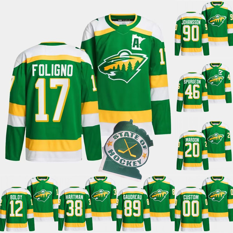 2023-24 Wilds Kirill Kaprizov Jersey Brock Faber Marcus Foligno Jared Spurgeon Joel Eriksson Ek Matt Boldy Marcus Johansson Frederick Gaudreau Filip Gustavsson