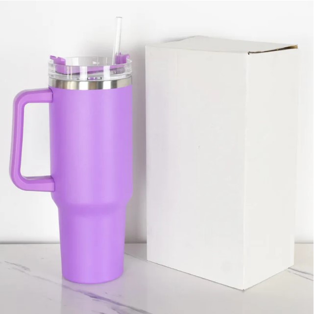 20 Colors 40oz Stainless Steel Tumbler with Handle and Straw Vacuum Sealed Insulated Travel Mug LG15