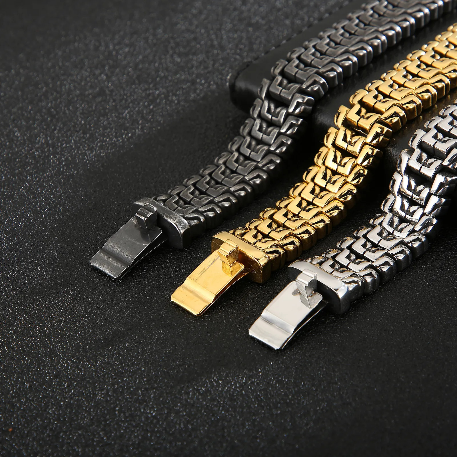 Charm Bracelets KALEN Punk High Polished Shaped Bracelet Men 22cm Stainless Steel Bike Chain Bilezik Boho Male Jewellry Accessories 231009