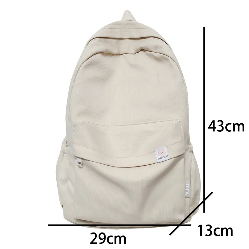 School Bags High Quality Waterproof Solid Color Nylon Women Backpack College Style Travel Rucksack School Bags for Teenage Girl Boys 231009