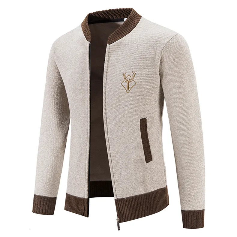 Men's Sweaters Cardigan Winter Casual Sweatercoats Jackets High Quality Men Thicker Warm Standup collar Fit Cardigans Coats 3XL 231010Z