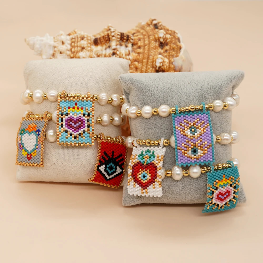 Charm Bracelets Go2boho In Natural Pearl Miyuki Beads Bracelet For Women Summer Beach Fashion Bohemia Jewelry Handmade Beaded Bracelets 231009
