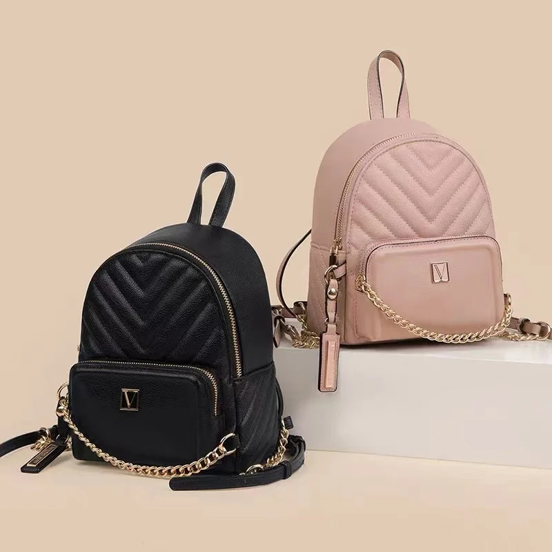 School Bags Women's Bag Fashion Simple Versatile Chain Backpack Quilted Leisure Bag Travel Pocket Backpack 231009