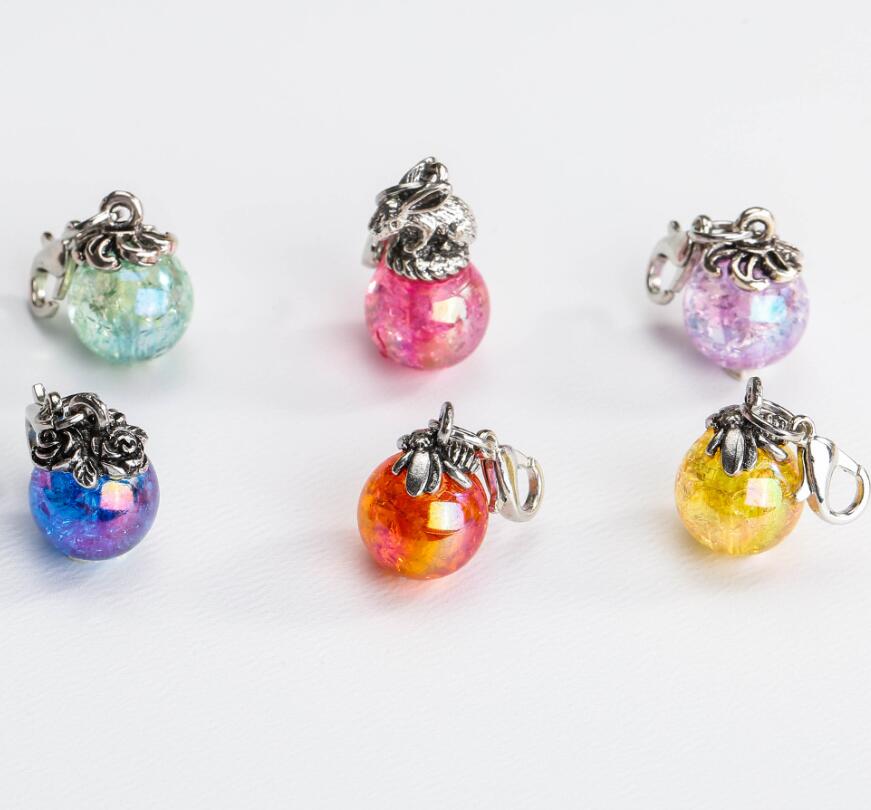 Mixed Fashion Floating Lobster Clasp Charms Dangle Alloy crystal glass ball Diy Jewelry Making Accessories