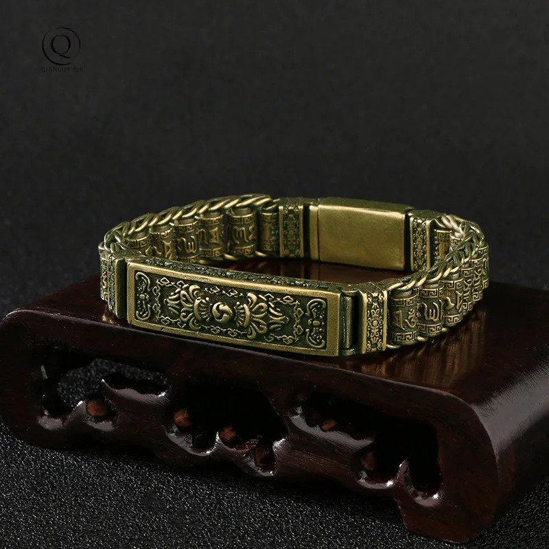 Charm Bracelets Copper Tibet multiplier vajra Six Words Mysterious Chains Bracelets Brass Rosary Bangles Fashion Men Luckly Bracelet Jewelry 231009