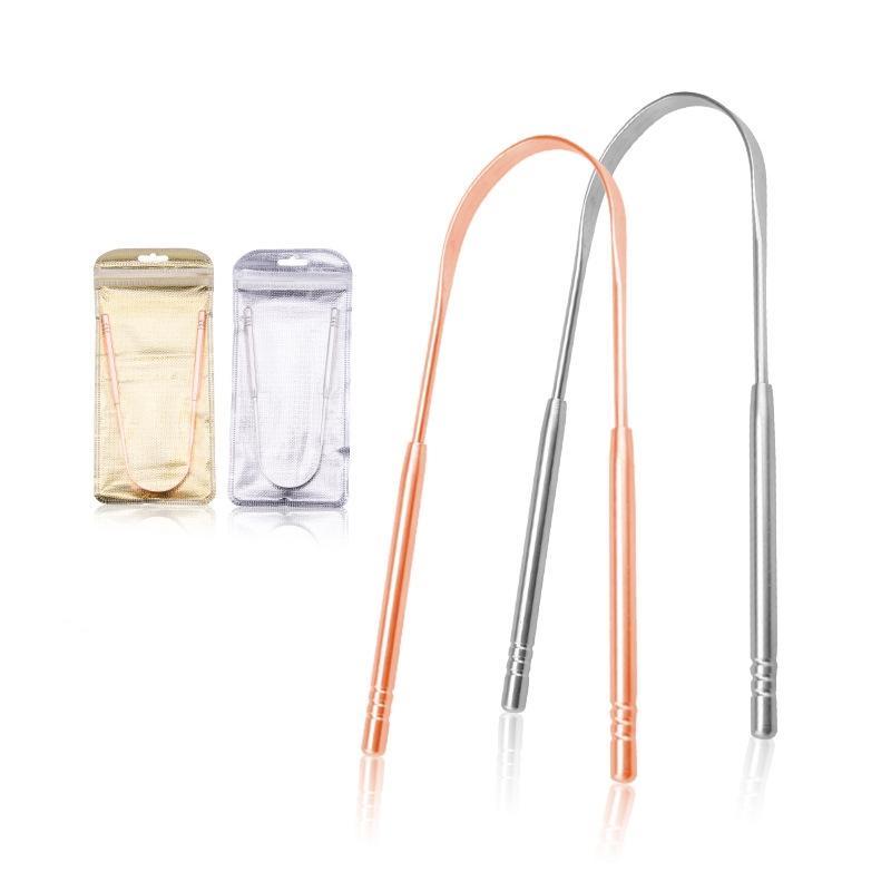 Stainless Steel Tongue Scraper Cleaner Fresh Breath Cleaning Coated Tongue Toothbrush Dental Oral Hygiene Care Tools ZZ