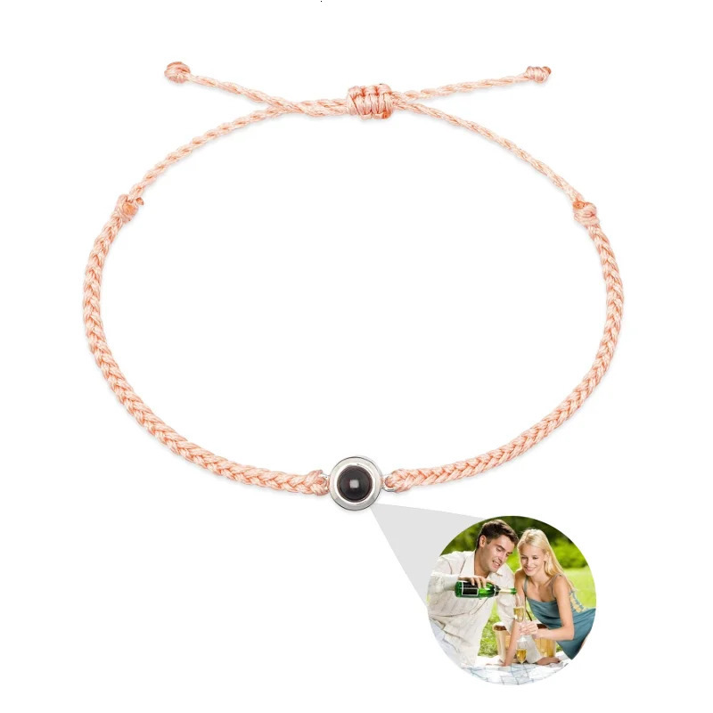 Charm Bracelets Circle Po Bracelet Projection Bracelets Personalized Custom Po Bracelet With Couple Memorial Jewelry Gift For Women Men 231009