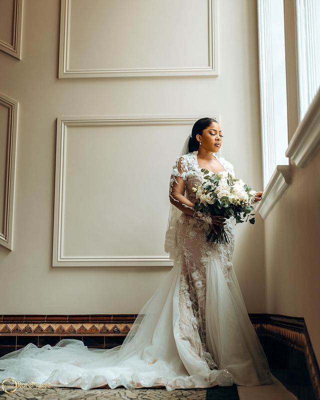 2023 Oct Arabic Aso Ebi Plus Size Lace Mermaid White Wedding Dress Beaded Hand Made Flowers Bridal Gowns Dresses ZJ066
