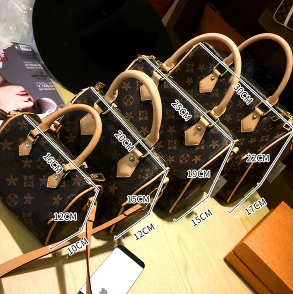 Speedy Shoulder Bags Women Handbags Luxurys Lady Designers AAAAA+ Quality Leather Messenger Bag Classic Flowers Crossbody Purses Chains Plaid Totes