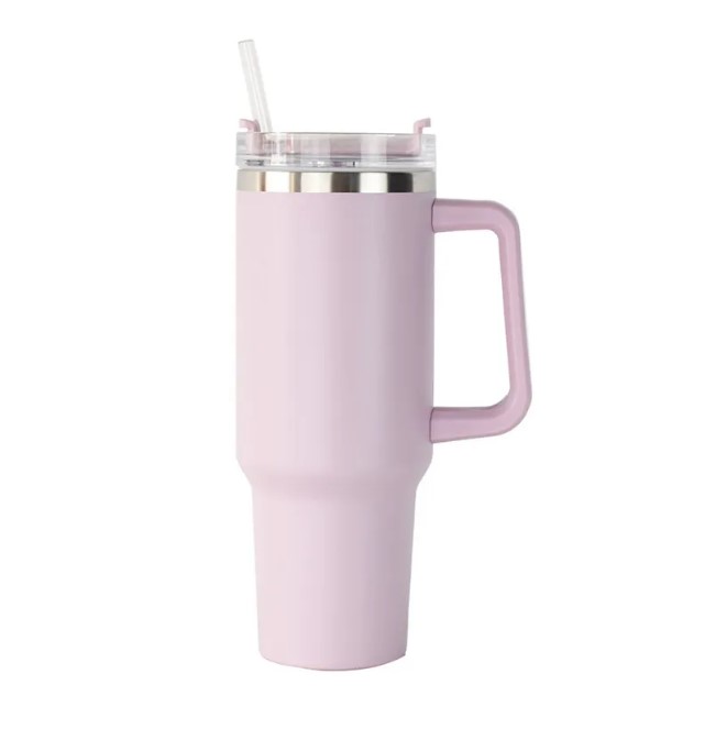 20 Colors 40oz Stainless Steel Tumbler with Handle and Straw Vacuum Sealed Insulated Travel Mug LG15