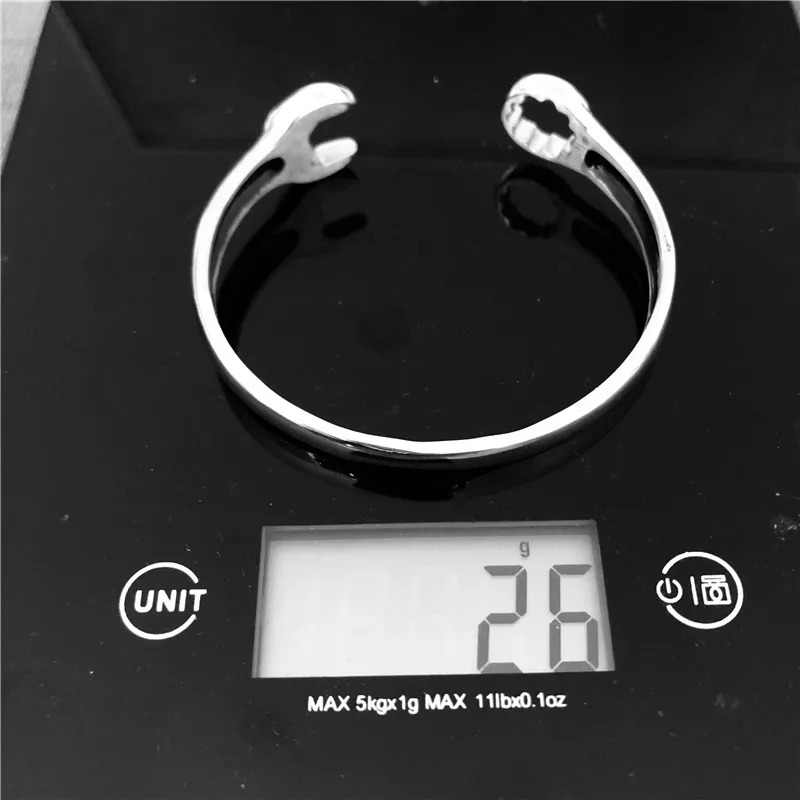 Charm Bracelets Wrench Biker Bangle 316L Stainless Steel Cool Spanner Bracelet For Men 231009