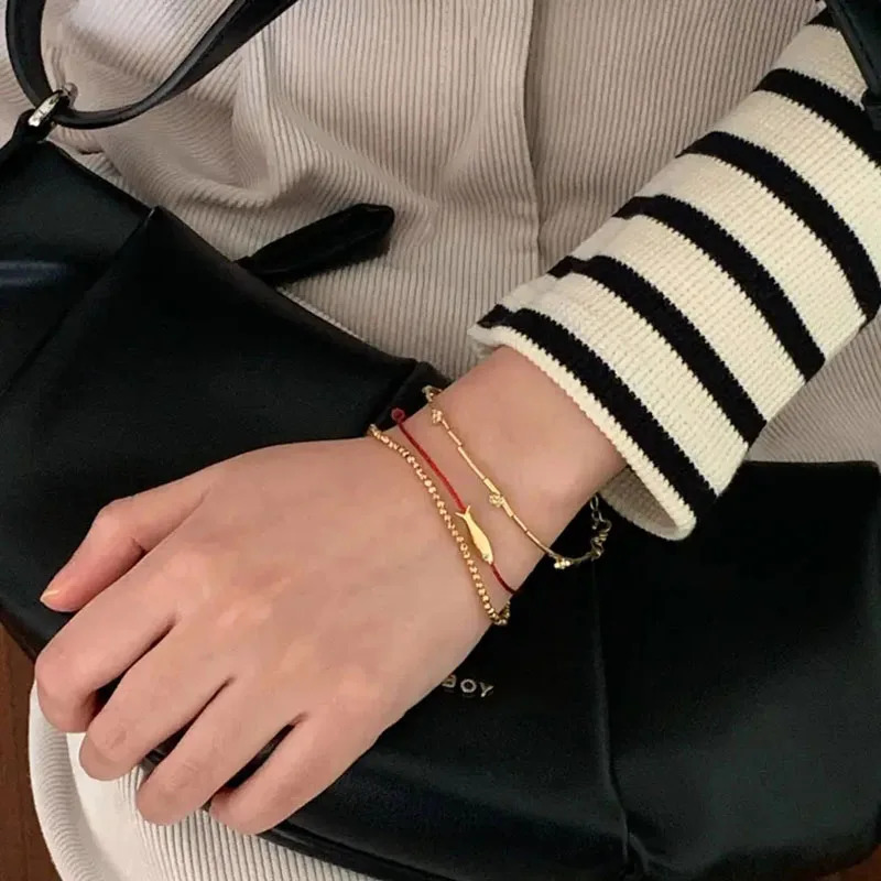 Charm Bracelets Red string Fish bracelet for women cute fish blue string adjustable bracelet handmade jewelry minimalist ethnic jewelry 231009