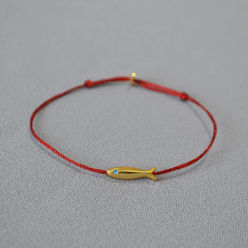 Charm Bracelets Red string Fish bracelet for women cute fish blue string adjustable bracelet handmade jewelry minimalist ethnic jewelry 231009