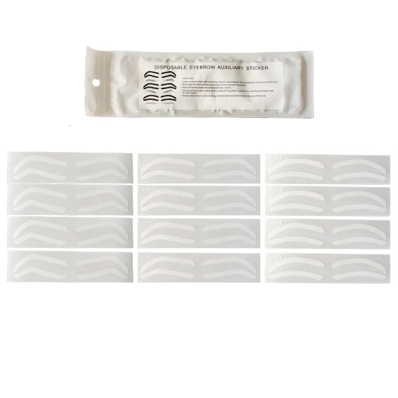 Eyebrow Tools Stencils Tool Template Sticker Eyebrow Disposable Brow Microblading Stencil Guide 12pcs Accessories PMU Drawing Shaping Makeup Auxiliary