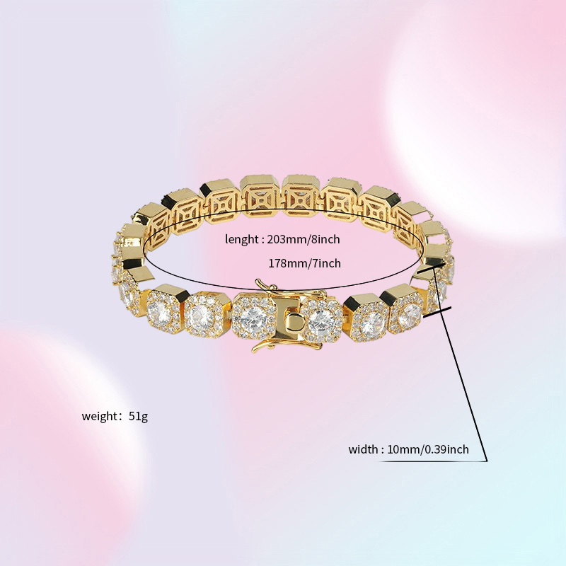 Diamond Tennis Bracelet for Love Luxury Designer Hip Hop Jewelry Mens Gold Bracelets Bling Bangle Iced Out Chains Charms Rapper Ac