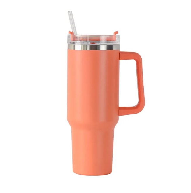 20 Colors 40oz Stainless Steel Tumbler with Handle and Straw Vacuum Sealed Insulated Travel Mug LG15