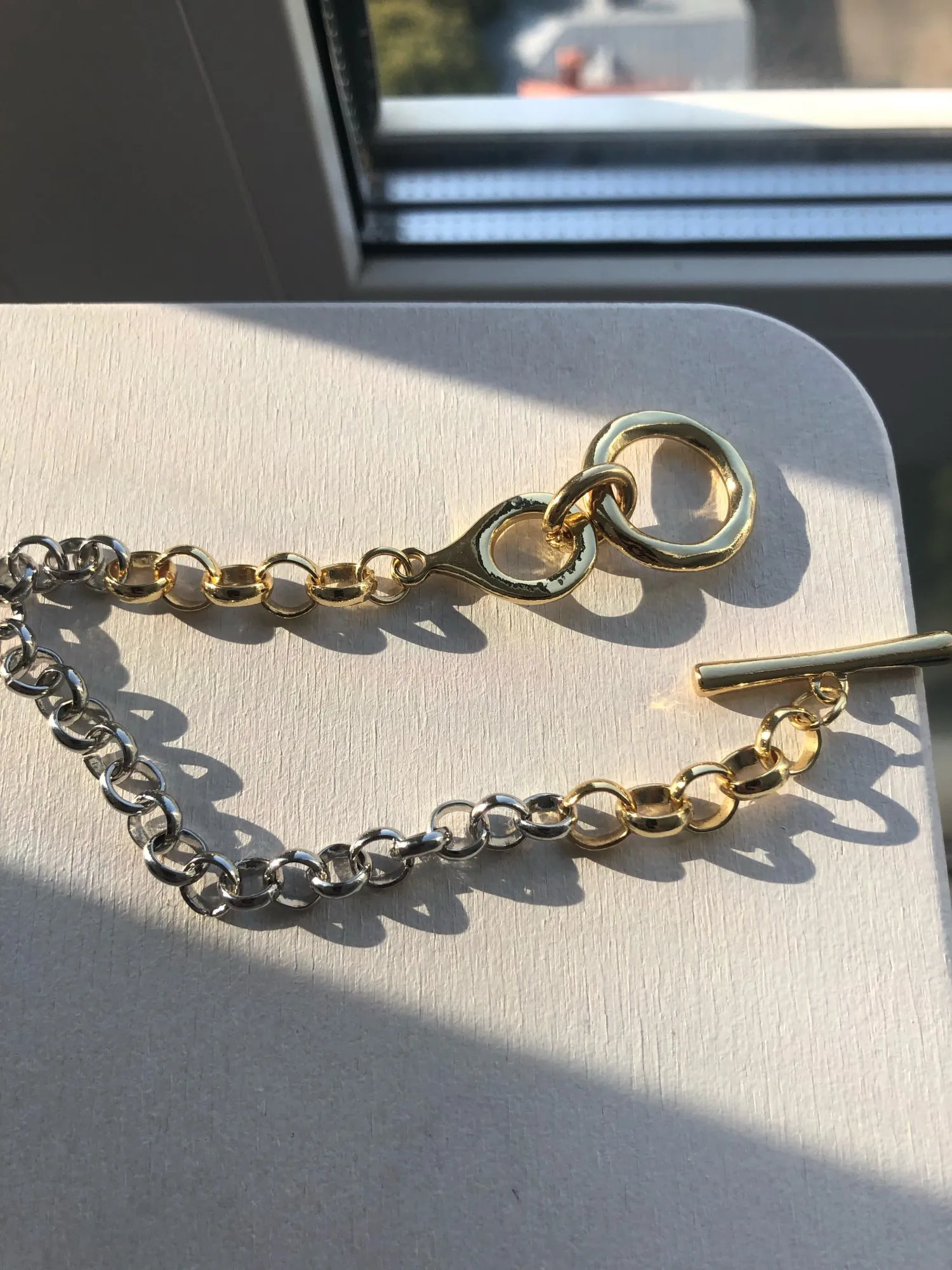 Charm Bracelets FLASHBUY Vintage Two Color Chain for Women Simple Toggle clasps Metal Geometric Statement Fashion Accessories 231009