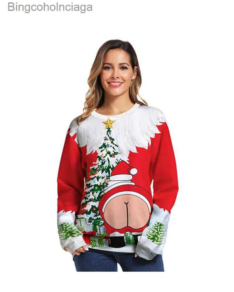 Women's Sweaters Unisex Ugly Christmas Sweater 3D Print Funny Pullover Sweaters Jumpers Tops For Xmas Men Women Holiday Party Hoodie SweatshirtL2