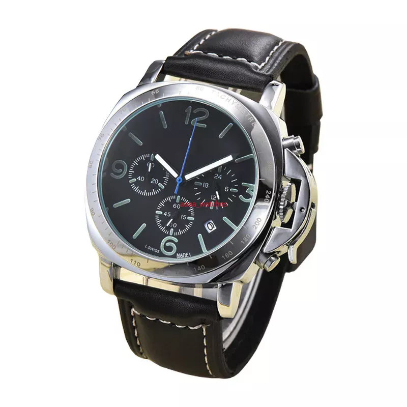 2024 Men's luxury Quartz Watch fashion leisure six needle Multi-function luminous Calendar Belt Watches