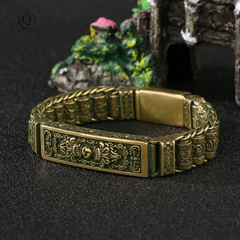 Charm Bracelets Copper Tibet multiplier vajra Six Words Mysterious Chains Bracelets Brass Rosary Bangles Fashion Men Luckly Bracelet Jewelry 231009