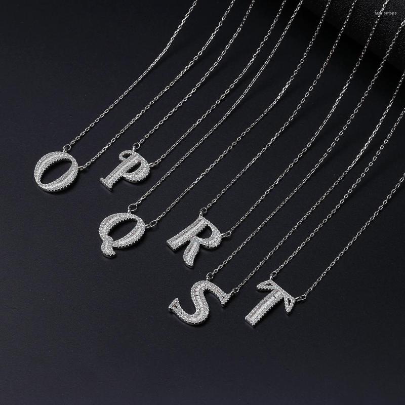 Pendants Moissanite A-Z Initial Letter Pendant Necklace For Women Girls 26 Letters Sterg Sier Hip Hop Man Name Jewelry Gift