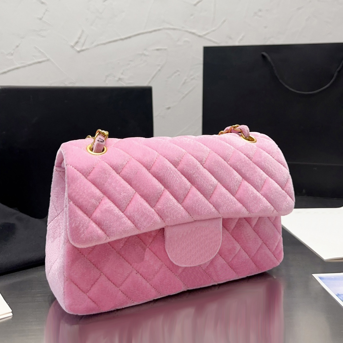 Tweed shoulder bag designer bag Crossbody Bag ladies chain Fashion all-match classic solid color Diamond Lattice Handbags