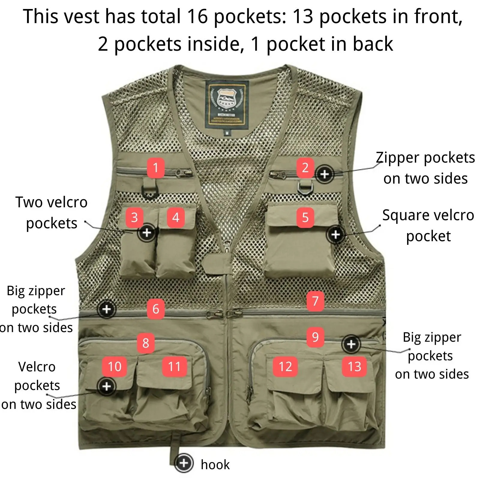 Men's Vests Mesh Casual Fishing Work Safari Travel Po Cargo Vest Summer Jacket Multi Pockets 231010