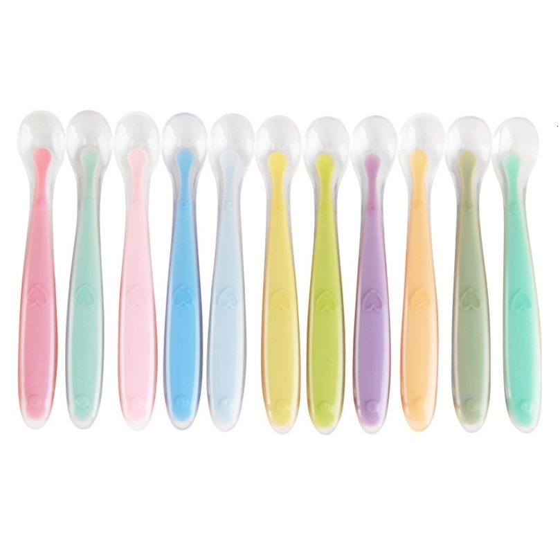 Cups Dishes Utensils Baby Silicone Soft Spoons First Stage Training Feeding Spoon for Kids Toddlers Children Infants Gum-Friendly Utensils Tableware 2