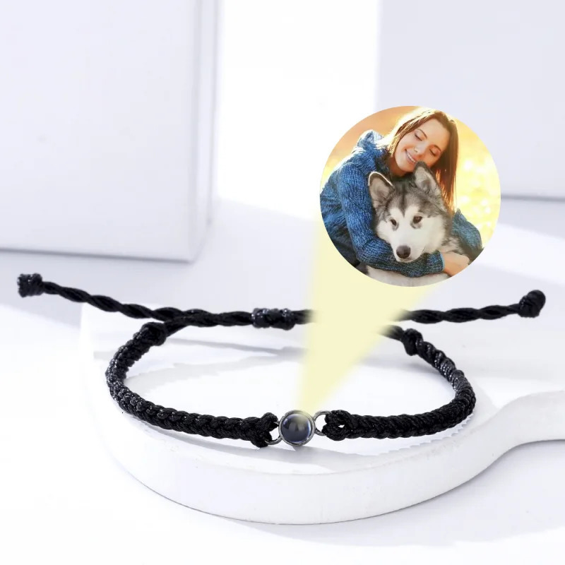 Charm Bracelets Circle Po Bracelet Projection Bracelets Personalized Custom Po Bracelet With Couple Memorial Jewelry Gift For Women Men 231009
