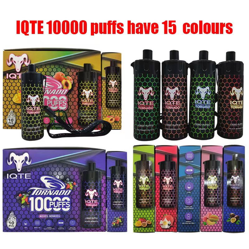 2023 Original IQTE 10000 PUFFS 650mah 22ml E Cigarettes 2% Prefilled device disposable vape Authorized