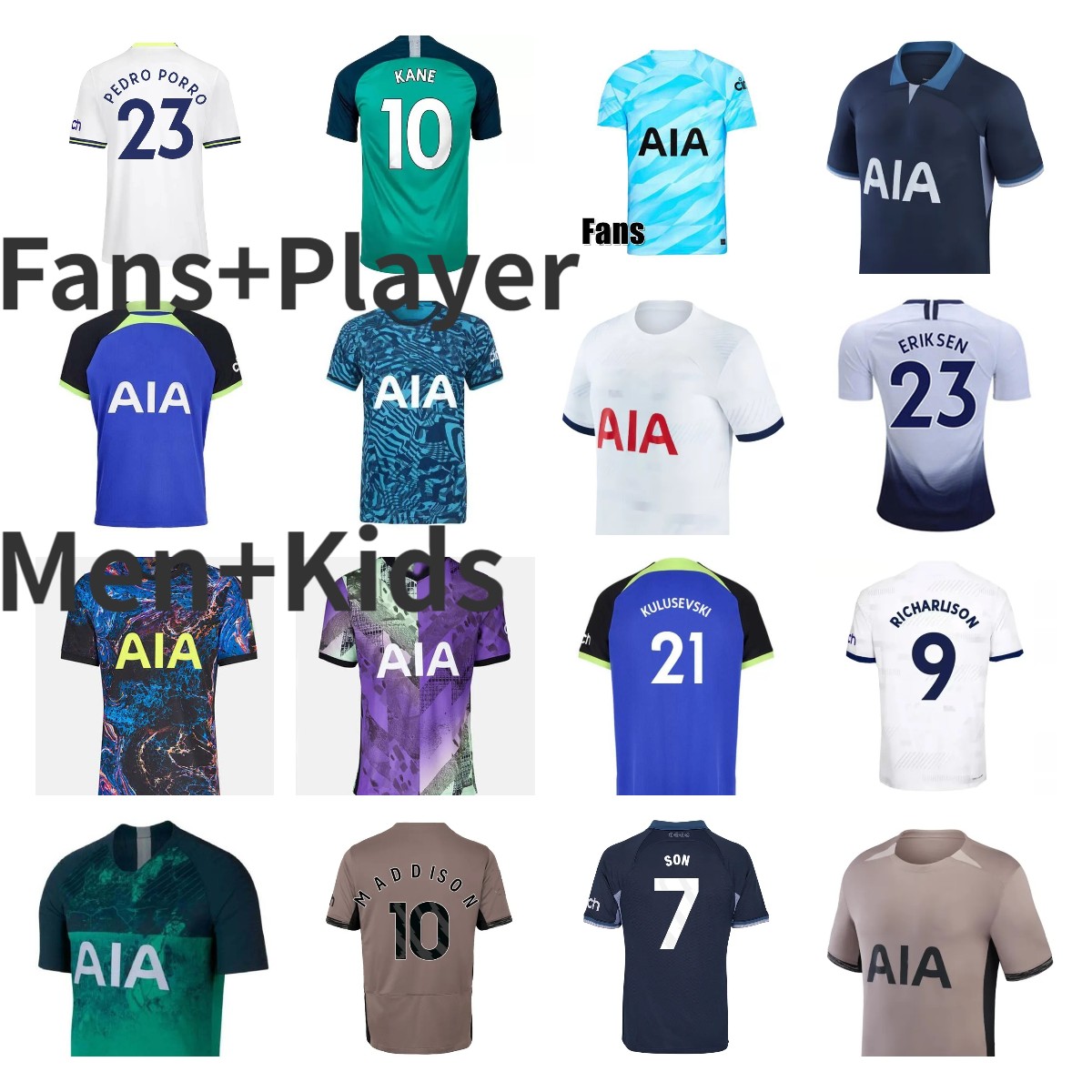 18 19 22 23 24 MADDISON SON Soccer Jerseys Tottenham home away 3rd KULUSEVSKI PERISIC HOJBJERG 2023 2024 LUCAS DELE Football shirt BRYAN RICHARLISON Men kids SPURS top