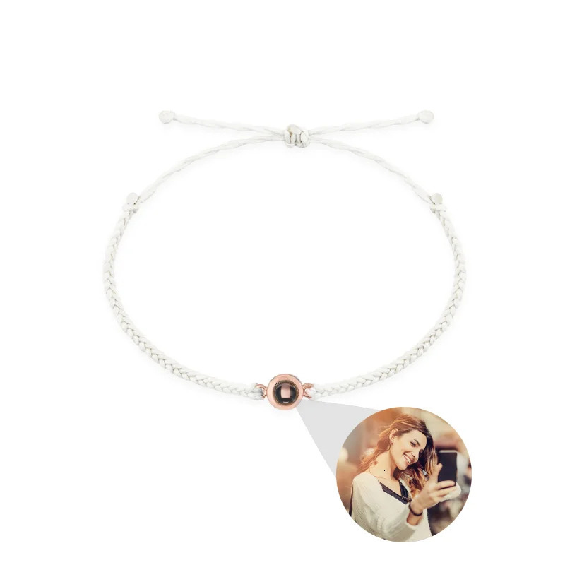 Charm Bracelets Circle Po Bracelet Projection Bracelets Personalized Custom Po Bracelet With Couple Memorial Jewelry Gift For Women Men 231009