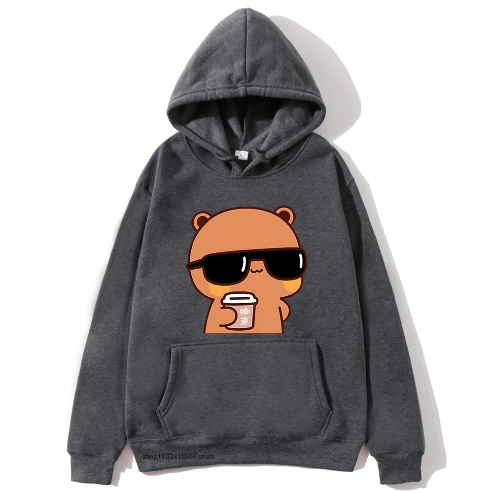 Women's Hoodies Sweatshirts Couple Bubu Is Watching Movie With Dudu Plus Size Sweatshirt Cartoon Kawaii Print Pullover Harajuku Men Women Sudader