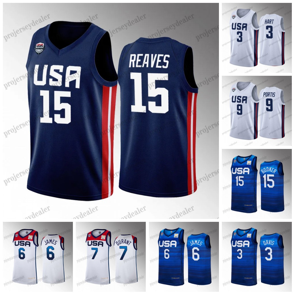 15 Austin Reaves 2024 FIBA World Cup USA Jerseys Basketball Jerseys Anthony 1 Edwards Josh 3 Hart Tyrese 4 Haliburton Paolo 5 Banchero Bobby 9 Portis Brunson Jackson Jr.