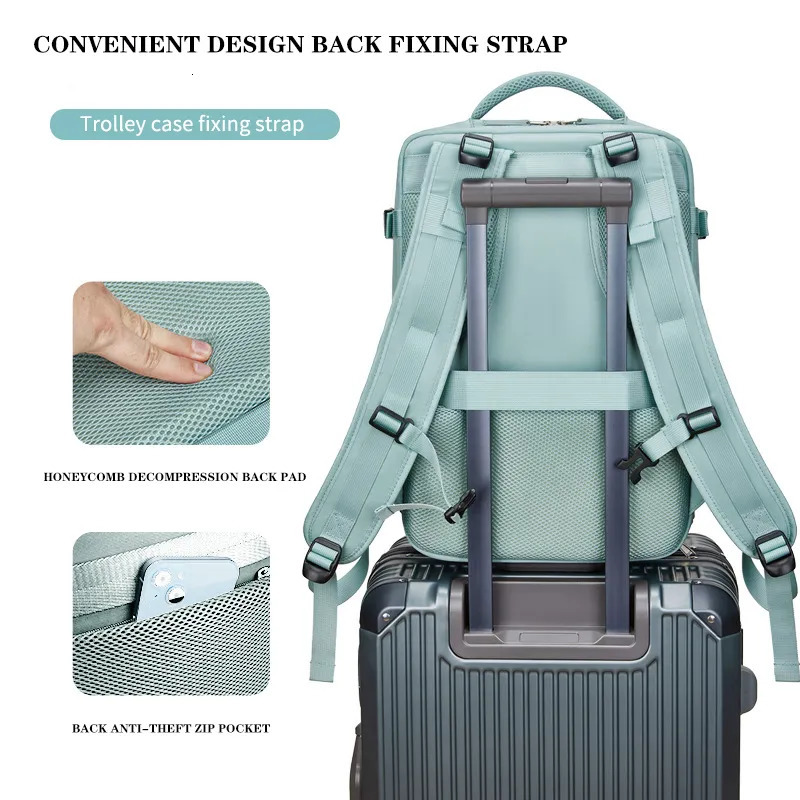 School Bags Buylor Women's Travel Backpack Large Capacity Multi-Function Suitcase USB Charging Schoolbag Short Distance Luggage Bags Mochila 2310