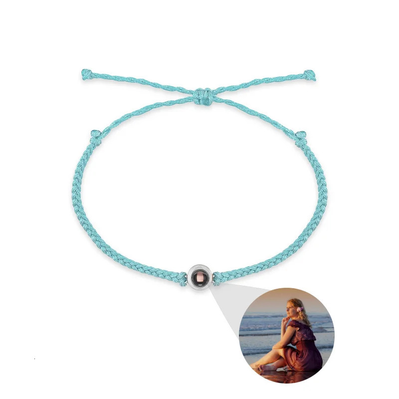 Charm Bracelets Circle Po Bracelet Projection Bracelets Personalized Custom Po Bracelet With Couple Memorial Jewelry Gift For Women Men 231009