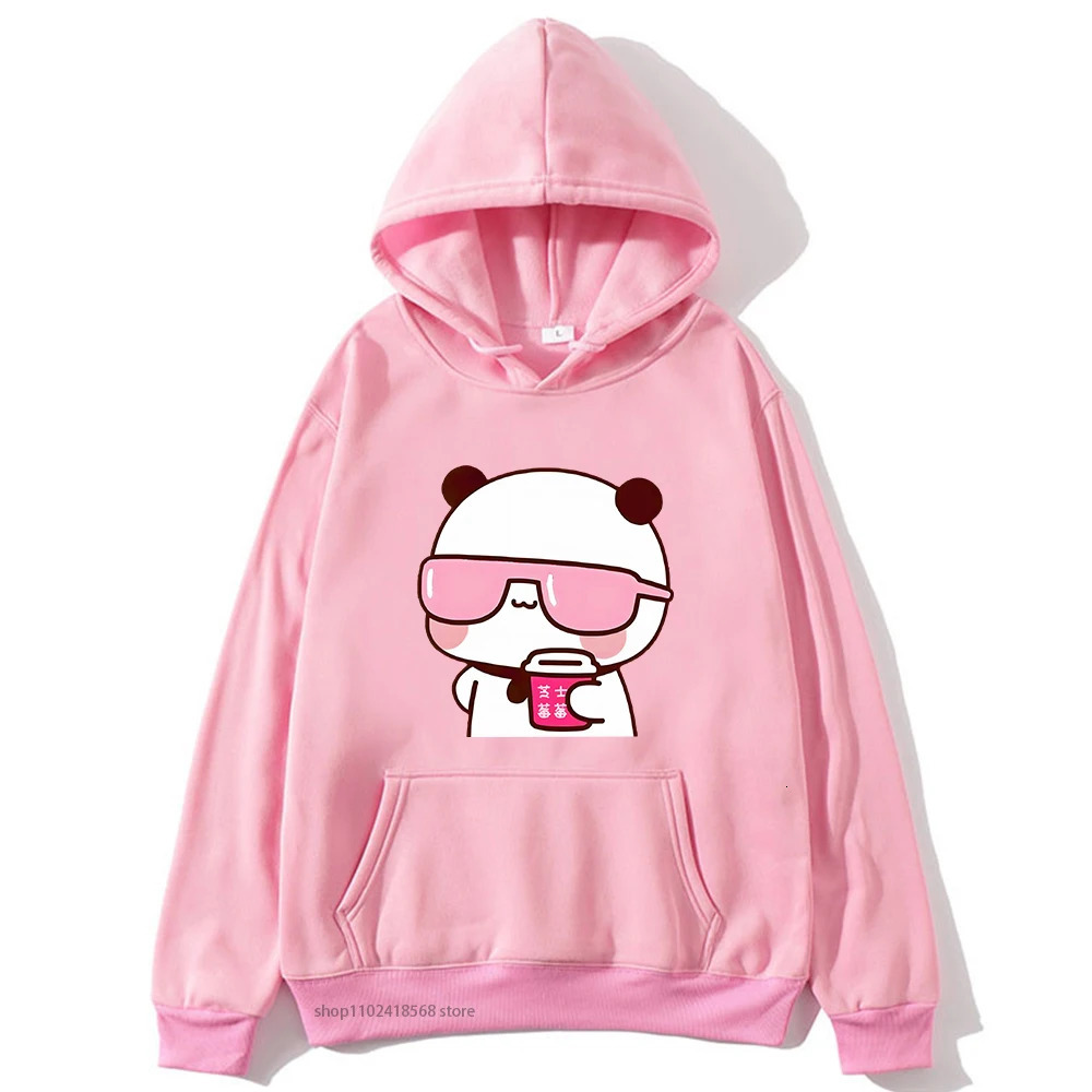 Women's Hoodies Sweatshirts Couple Bubu Is Watching Movie With Dudu Plus Size Sweatshirt Cartoon Kawaii Print Pullover Harajuku Men Women Sudader