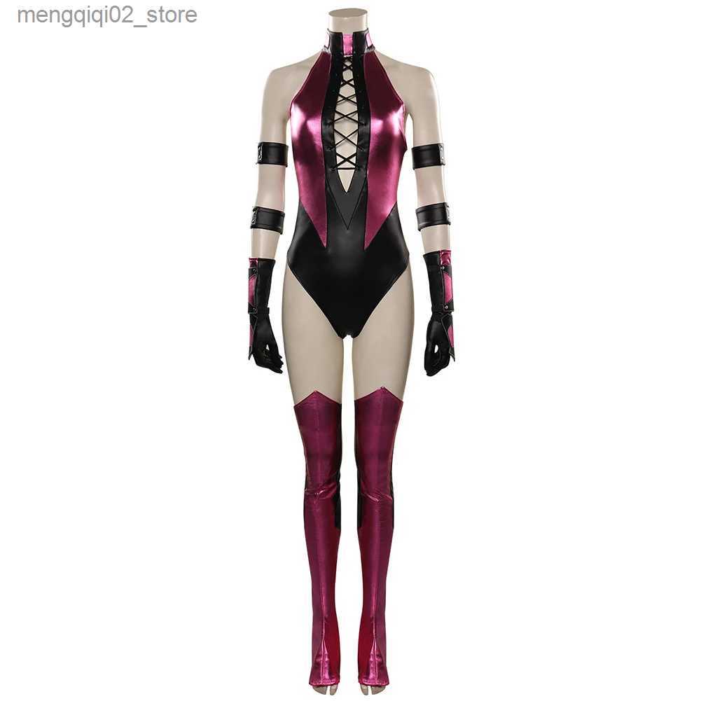Theme Costume Mortal Cos Kombat Kitana Mileena KATANA Joker Cosplay Come Jumpsuit Mask Women Halloween Carnival Party Disguise Suit Girls Q231010