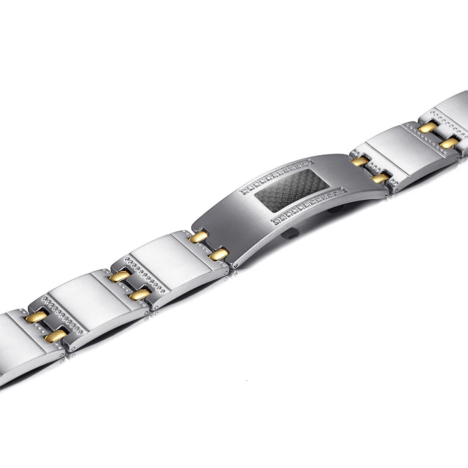 Charm Bracelets WelMag Fashion Exquisite Crystal Magnetic Bracelets Bangles For Men Germanium Tourmaline Male Health Jewerly Wristband 231009