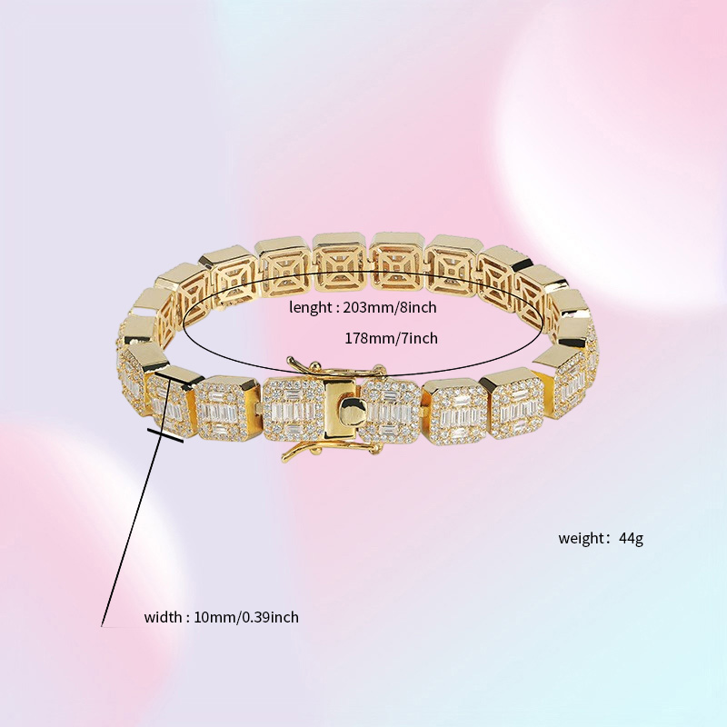 Luxury Designer Hip Hop Jewelry Mens Bracelets Diamond Tennis Bracelet Bling Bangle Iced Out Chains Charms Rapper Fashion Accessor